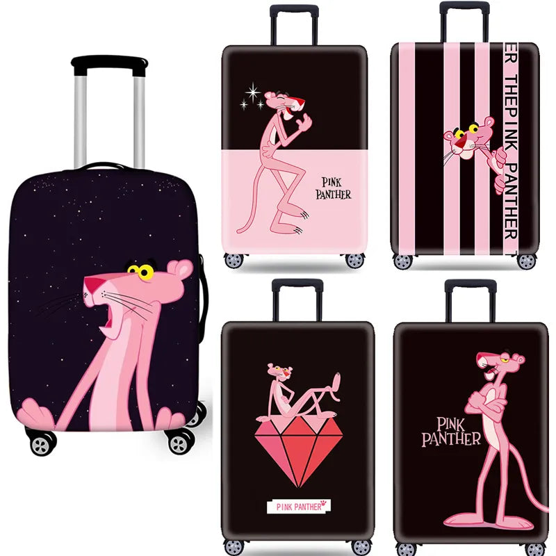 Travel in Style: Pink Playful Leopard Print Luggage Cover for 18-32 Inch Suitcases