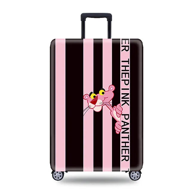 Travel in Style: Pink Playful Leopard Print Luggage Cover for 18-32 Inch Suitcases