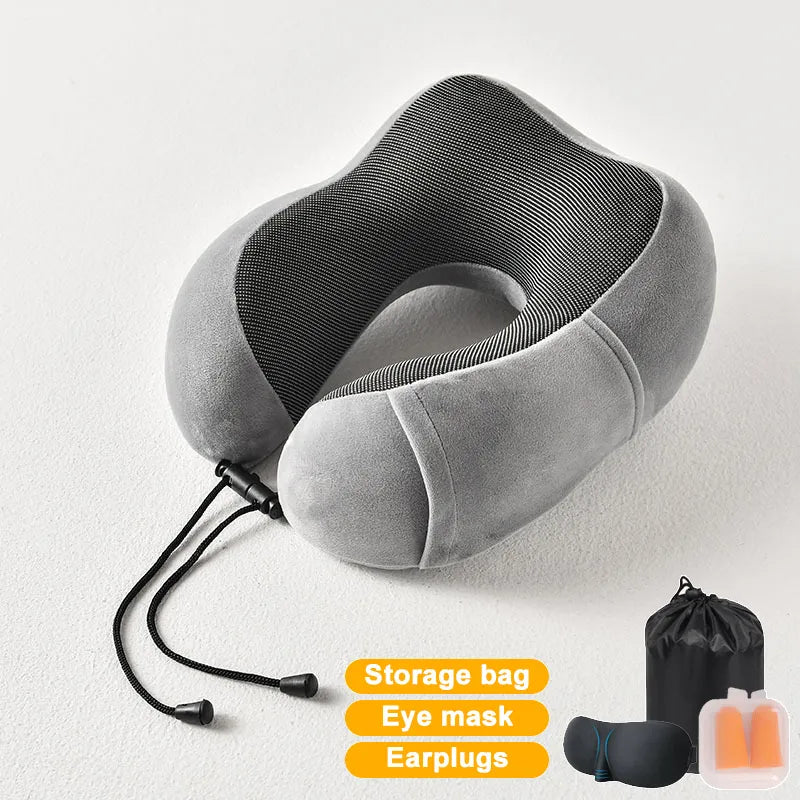 Ultimate Comfort in the Skies: Inflatable Memory Foam U-Shape Travel Pillow