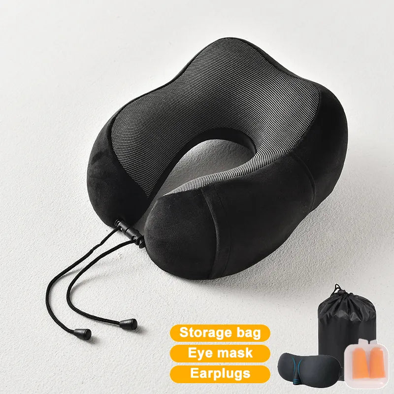 Ultimate Comfort in the Skies: Inflatable Memory Foam U-Shape Travel Pillow