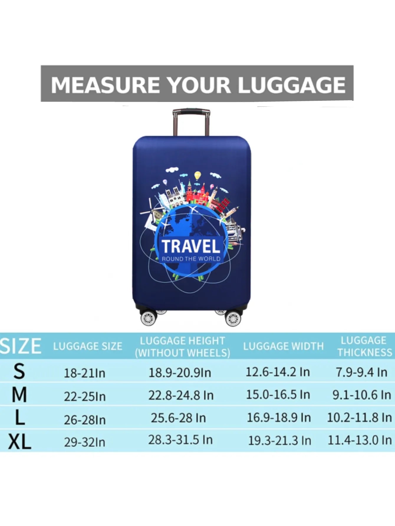 Travel Smart: Stretch Fabric Suitcase Protector for 18-30 Inch Luggage