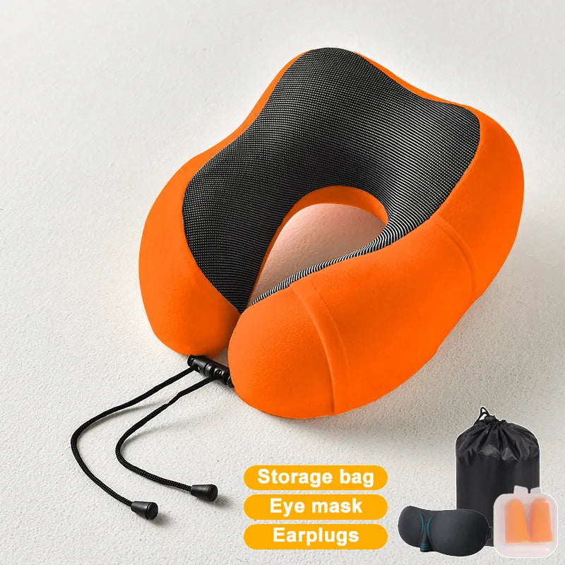 Ultimate Comfort in the Skies: Inflatable Memory Foam U-Shape Travel Pillow