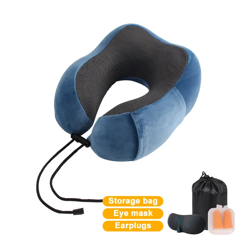 Ultimate Comfort in the Skies: Inflatable Memory Foam U-Shape Travel Pillow