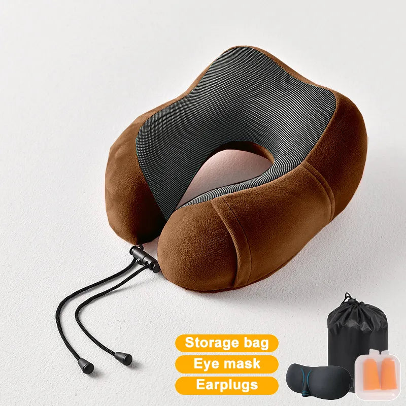 Ultimate Comfort in the Skies: Inflatable Memory Foam U-Shape Travel Pillow