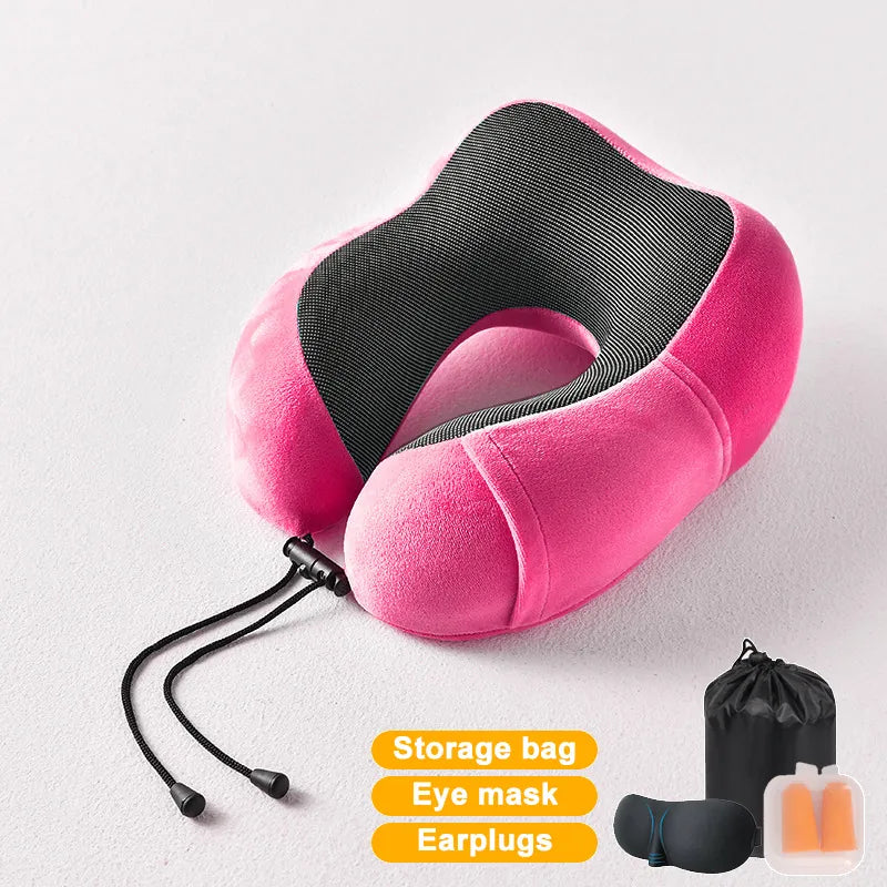 Ultimate Comfort in the Skies: Inflatable Memory Foam U-Shape Travel Pillow