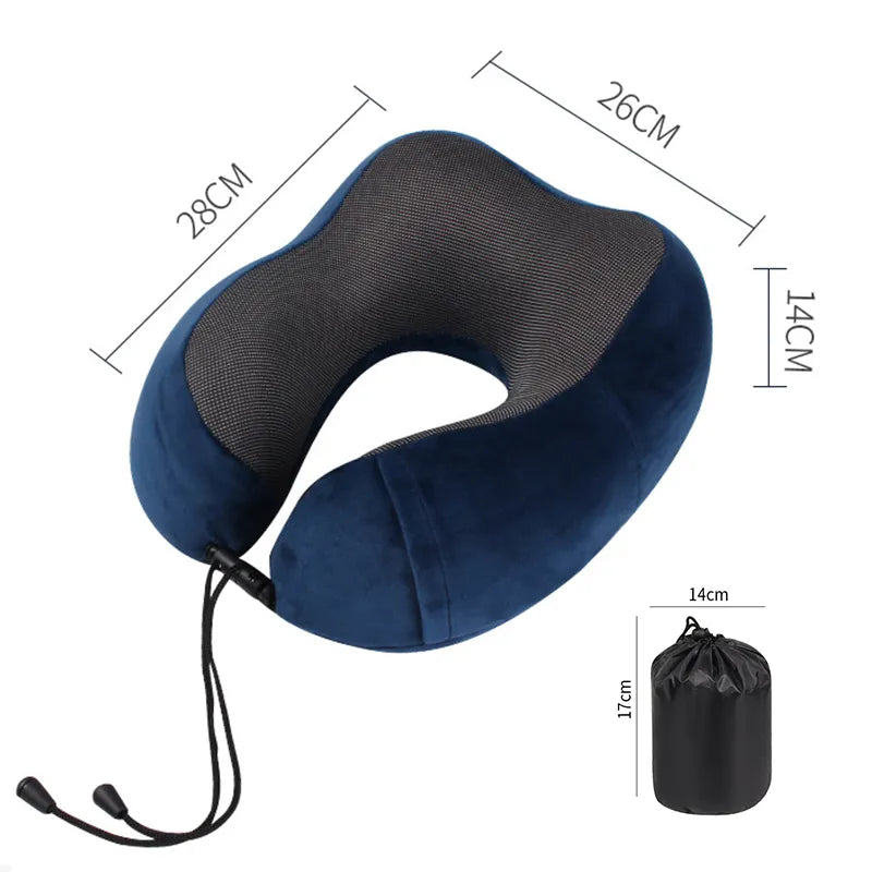 Ultimate Comfort in the Skies: Inflatable Memory Foam U-Shape Travel Pillow