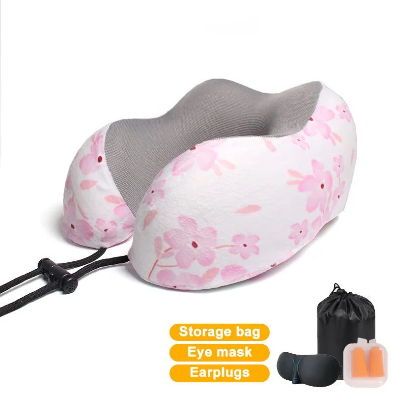 Ultimate Comfort in the Skies: Inflatable Memory Foam U-Shape Travel Pillow