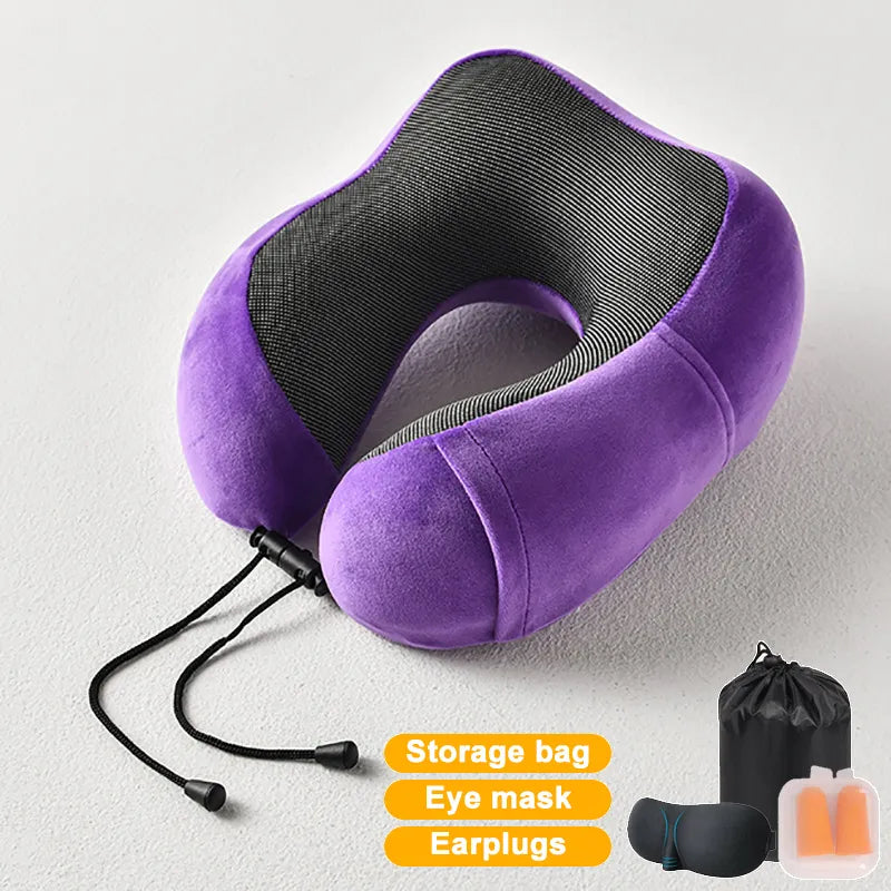 Ultimate Comfort in the Skies: Inflatable Memory Foam U-Shape Travel Pillow