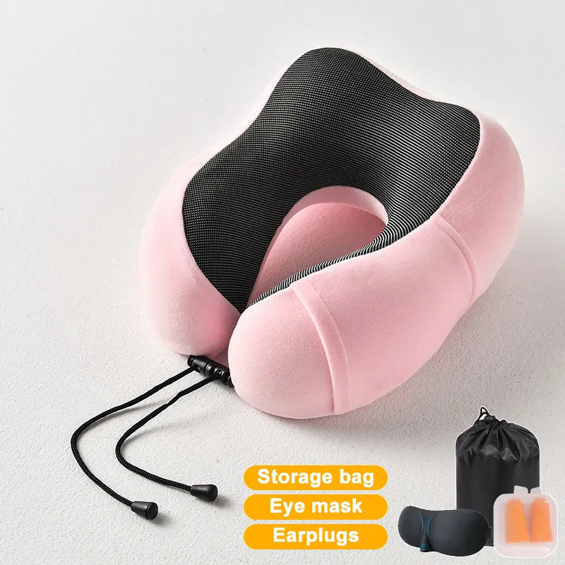 Ultimate Comfort in the Skies: Inflatable Memory Foam U-Shape Travel Pillow