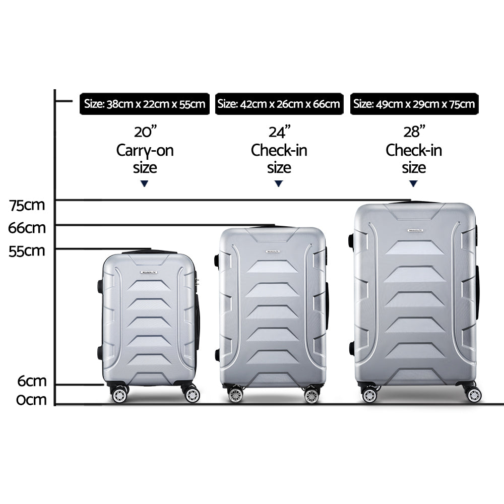 Maldives 3pc Hard Case Luggage Set