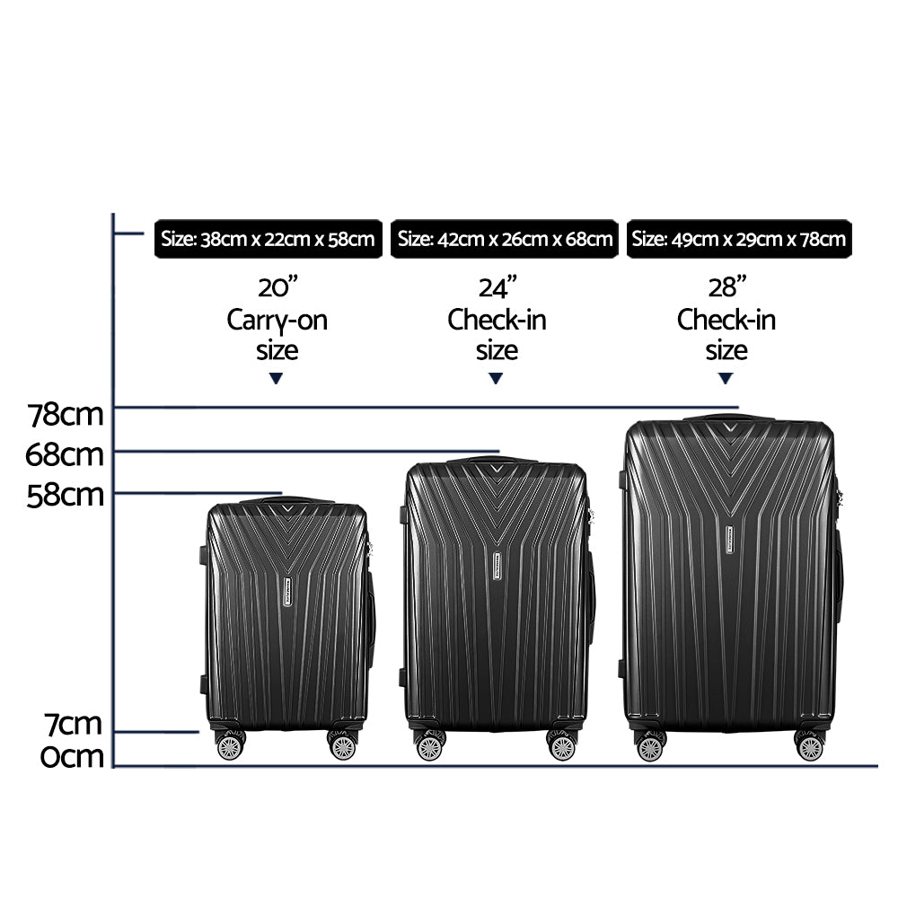 Zanzibar 3pc Hard Case Luggage Set